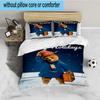 Red Hat Bear In The City 3PCS Bedding set,Ideal for 1pc Duvet Cover And 2pcs Pillowcases Perfect for Fan gift,Ideal for Bedroom, Dormitory
