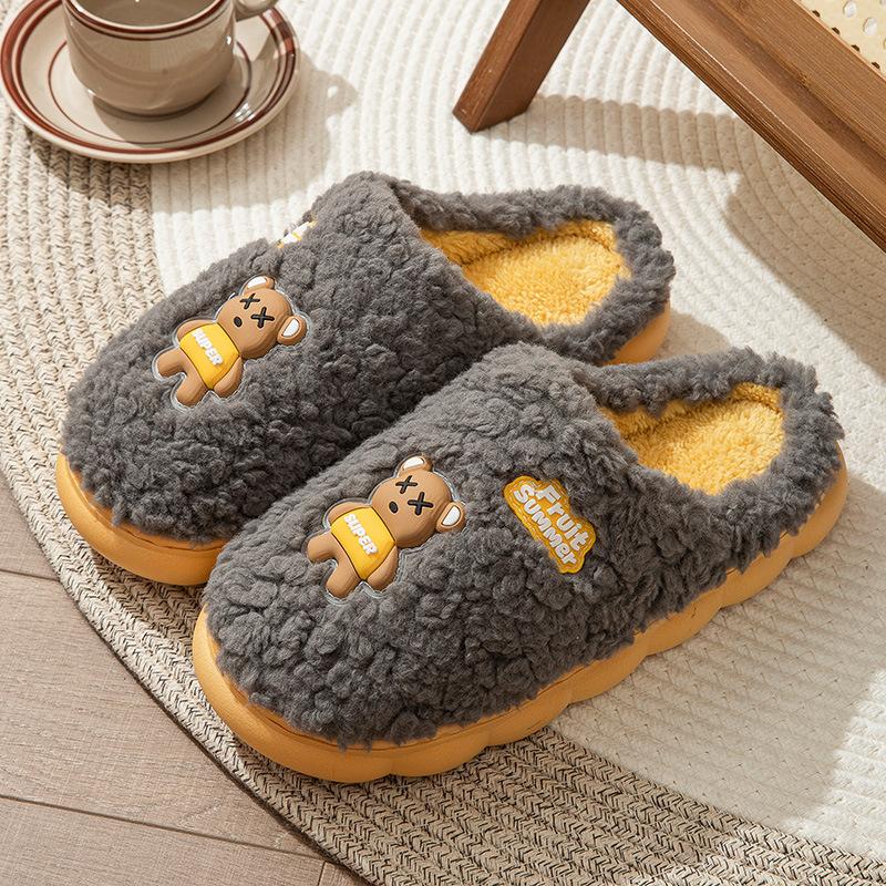 Хлопковые тапочки осень и зима утолщенные домашние комнатные нескользящие теплые домашние тапочки для женщин