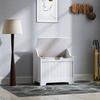 Wooden Storage Chest with Lid, White, 61L Capacity, Modern Design