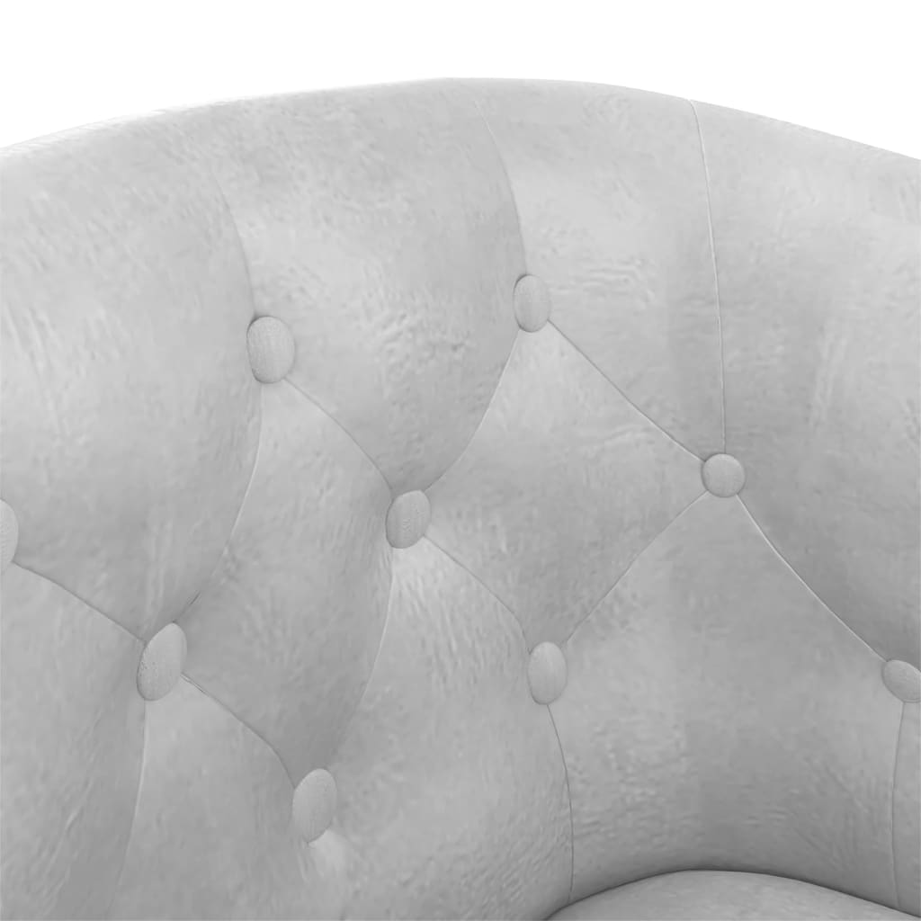 Club Chair Silver Faux Leather