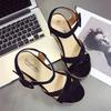 Womens Flat Sandals With Velvet Upper And Ankle Buckle For Summer Casual Wear