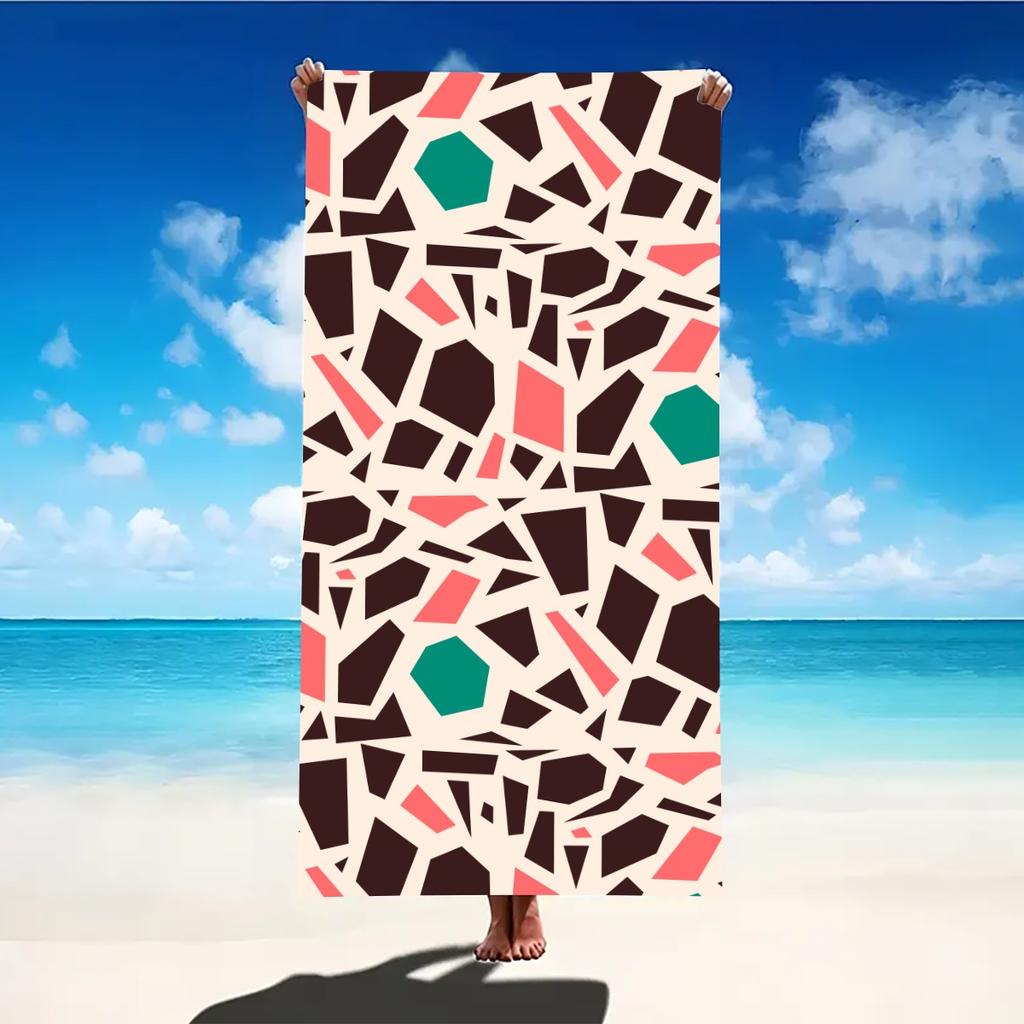Пляжное полотенце с мозаичным декором, большое, из микрофибры, ультрамягкое, быстросохнущее, банное полотенце для плавания, йоги, легкое, для путешествий, кемпинга