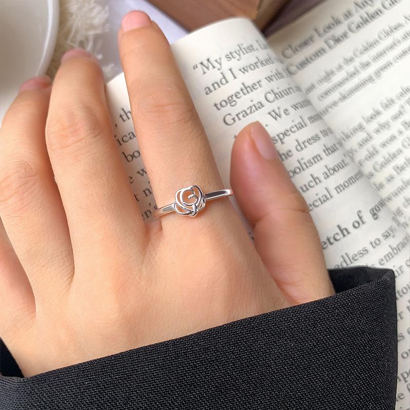 Кольцо из снежного серебра Ланьчжи: Милый, Простой, Универсальный Стерлинговое серебро 925 пробы, Устойчивый к потускнению, В японском и корейском стиле, Регулируемый для женщин.