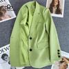 Ярко-зеленый пиджак, женский весенне-осенний новый повседневный маленький костюм, женский элегантный повседневный пиджак, офисный женский костюм