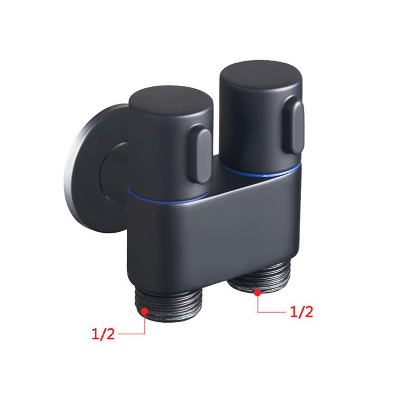G1/2 Three-way Filling Angle Valve Wall Mount One Into Two Out Water Controller Toilet Bidet Cleaning Sprayer Accessories
