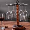 Champagne Flute Glass Holder Stand Tabletop Wine Drying Rack Wooden