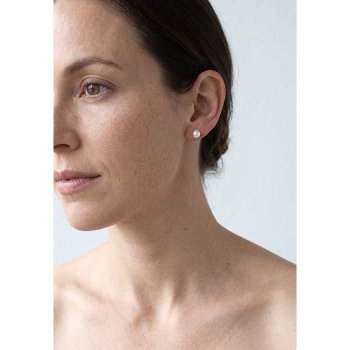 Boucles d'Oreilles - Pearls & Colors - Perle de Culture d'Eau Douce - Perle Blanche - Or Blanc 375/1000 - Qualité AAA+ - Femme