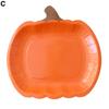 10Pcs Halloween Pumpkin Paper Plates Festive Tableware Halloween Thanksgiving Oil Resistant Dinner Plates for Harvest Parties