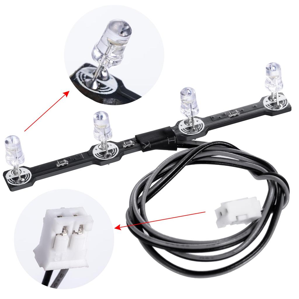 TRZX 4-светодиодный крышевой прожектор для радиоуправляемого тягача Tamiya масштаба 1/14 56360 FH16 750 6x4 и 56362 FH16 750 8x4