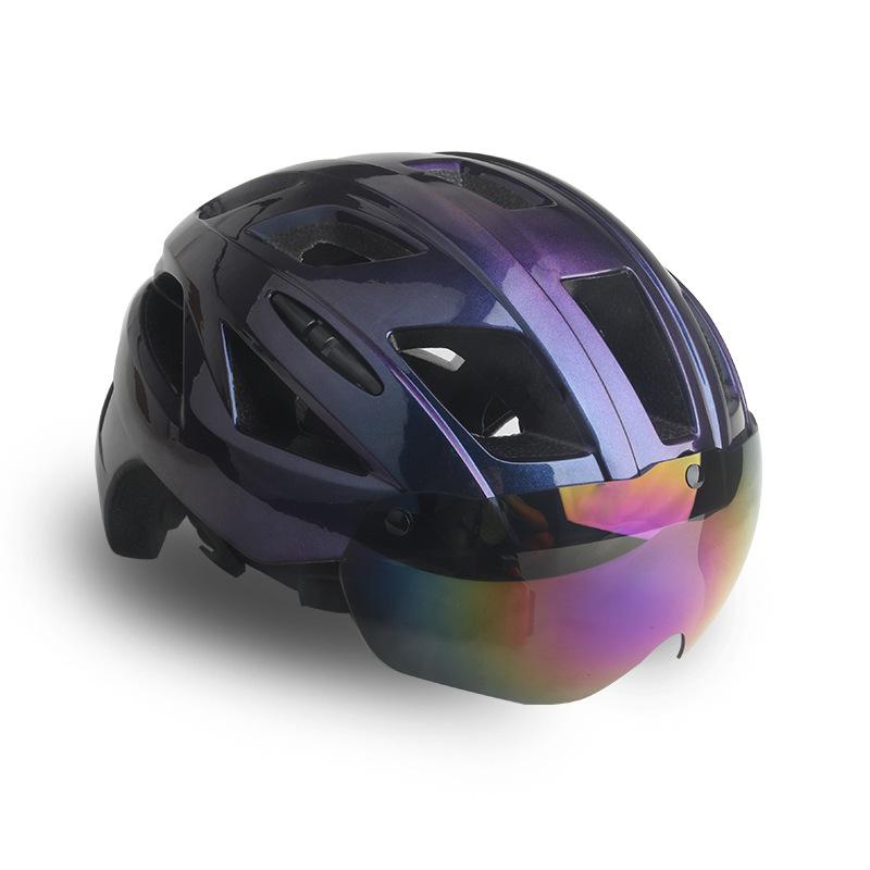 Road Bicycle Helmet Magnetic Goggles Cycling Helmet Bicycle Helmet Men and Women Road Bicycle Mountain Bike Helmet