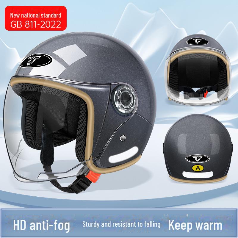 3C Certified Electric Motorcycle Helmet: Unisex Half Helmet for All Seasons, Provides Summer Ventilation and Winter Warmth
