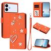 Double-Layer Heart Floral Vegan Leather Phone Case For Samsung Galaxy S26+ 5G, Magnetic Flip Wallet Cover With Wrist Strap & Card Slots