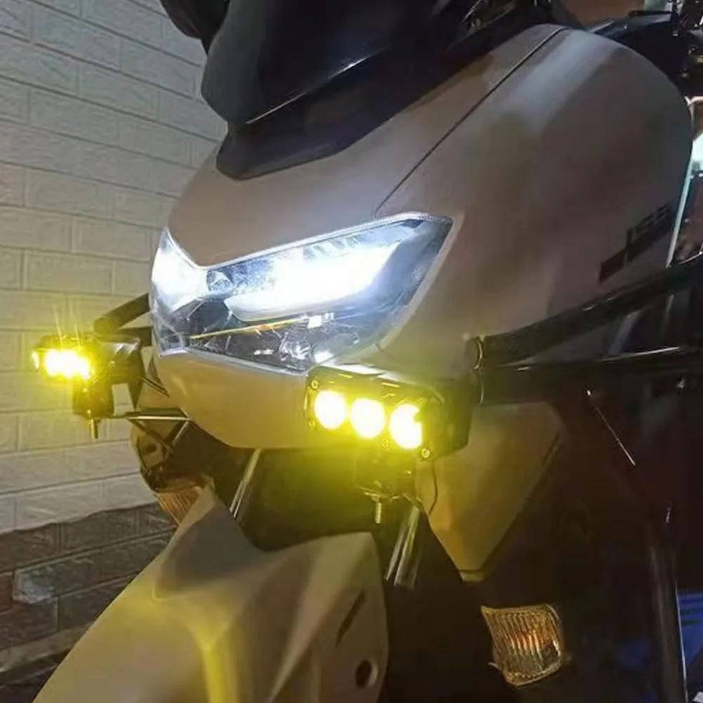 3 линзы Супер яркий свет Мотоциклетные фары Светодиодная линза Прожектор Мото Противотуманная фара Мотоциклетный Дальний/Ближний свет Рабочий свет Скутеры
