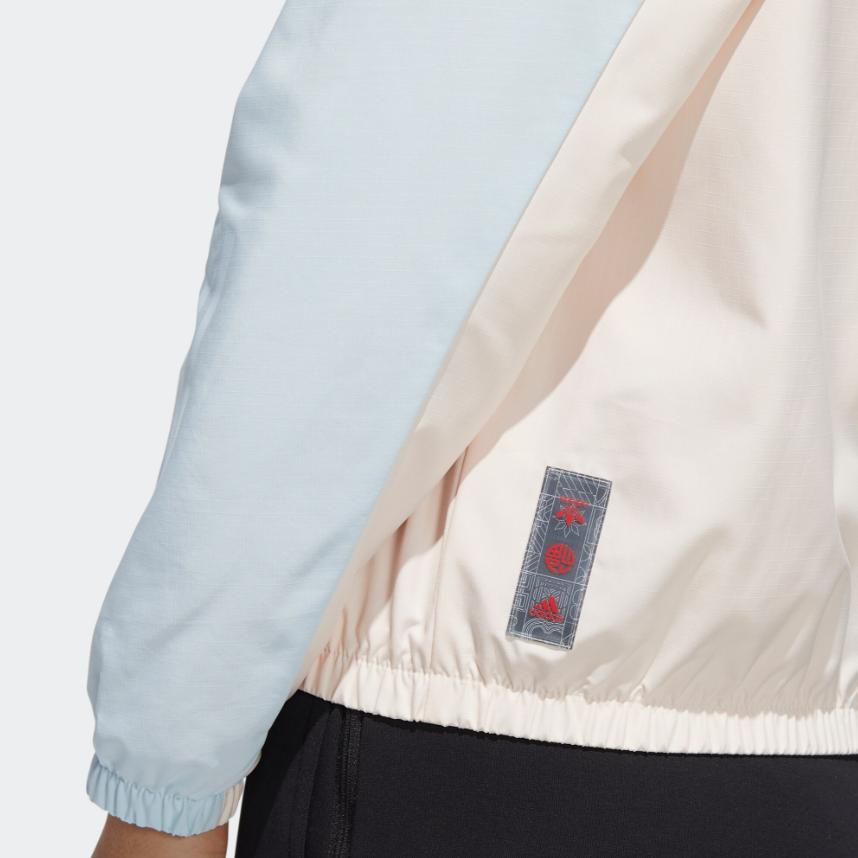 Adidas CNY Лоскутная спортивная куртка Женские топы Светло-голубые HC2800