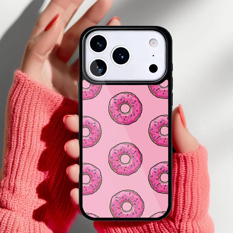 Candy Creamy Pink Donut Phone Case for iPhone 17 16 15 14 13 Pro Max Back Cover for 12 11 Pro Coque