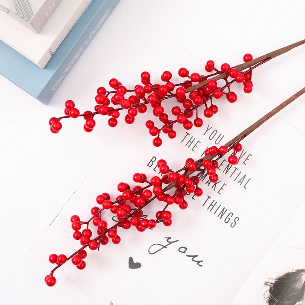 Искусственные ветки красной остролистной ягоды - используются для украшения рождественской елки, праздничные украшения, домашние DIY поделки