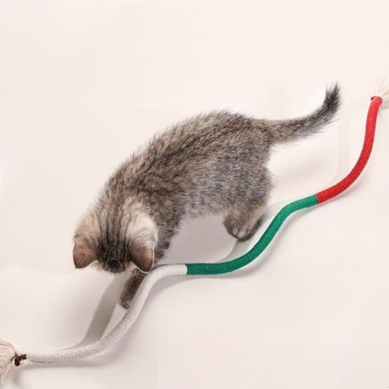 Cat Teething Chew Toys Gum Protection Boredom Relief Toys Interactive Bite-resistant Dental Cotton Rope Toys for Cats Indoor Interaction