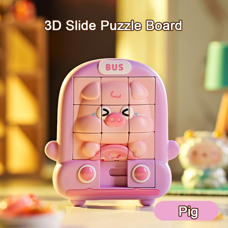 3D Пазл-слайдер с животными, Развивающая игра-лабиринт Монтессори для тренировки логики с милыми фигурками питомцев