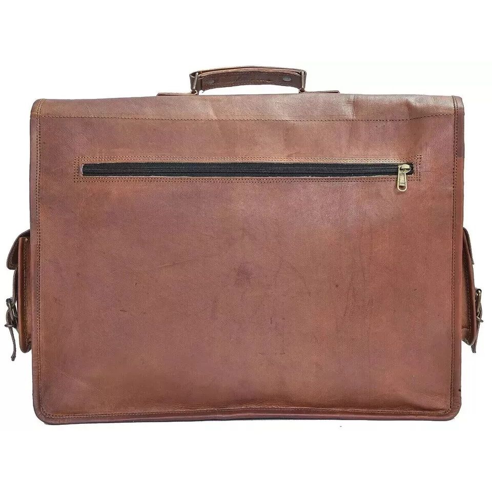Мужская кожаная винтажная сумка-портфель для ноутбука ручной работы, коричневая сумка-мессенджер