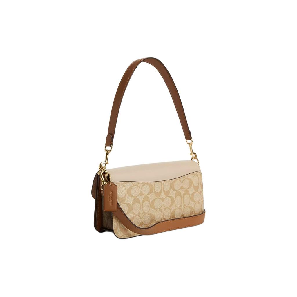 Coach Morgan 27 Color Block Signature Coated Canvas And Calfskin Tote Shoulder Bag Large Women handbags Light-Khaki CR332-IMWQ4