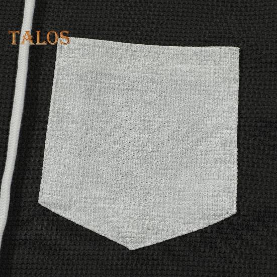 Мужская летняя футболка с капюшоном, короткий рукав, застежка на пуговицы, нагрудный карман, вафельный цветной блок, повседневная футболка с капюшоном для спортзала, уличная одежда