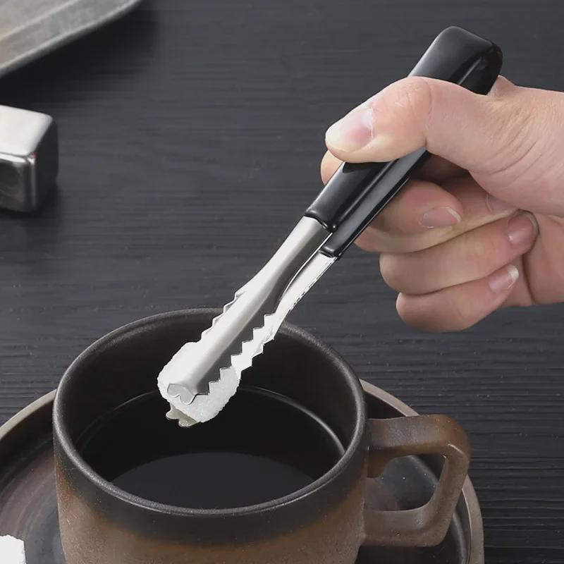 YEDE Stainless Steel Non-Slip Ice and Sugar Cube Tongs for Bar or Coffee