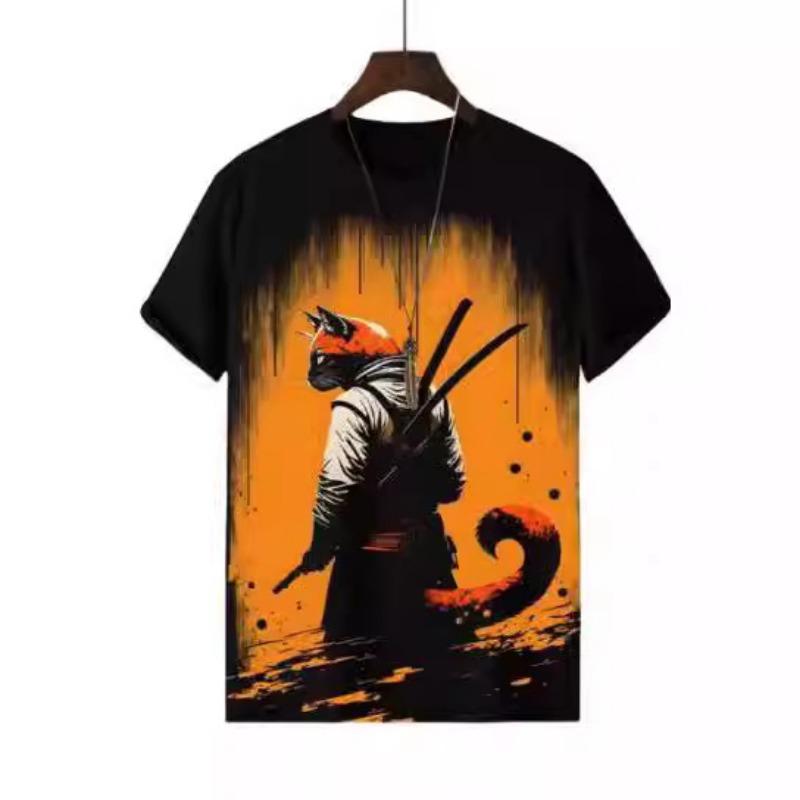 Модная футболка с животным принтом для мужской летней футболки с коротким рукавом и свободного кроя с круглым вырезом, повседневный топ-рубашка