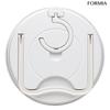 Formia Bathroom Large Wall Clock be as a desk or wall with Towel White Clock, Waterproof, Screen, (Can clock), Analog, Hanger, HWP-001S-WH