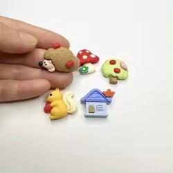 Cute Forest Farm Animal Life Theme Flat Back Resin Charm DIY Accessory for Souvenir or Fairy Model Artificial Style