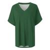 Women's Fashion Casual Solid Color V-Neck Short Sleeve Top Blouse