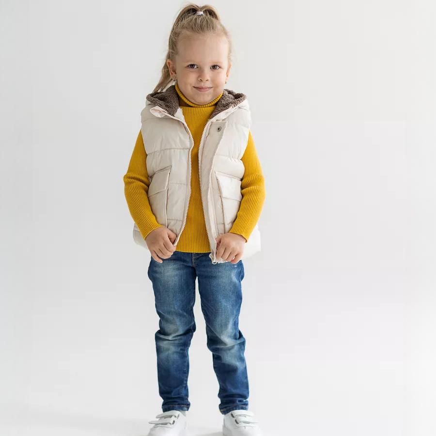 Toddler Hooded Vest with Bear Ears, Warm Padded Gilet for Boys and Girls, Autumn Spring Outfit, Age 1–6