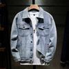 2024 Европейская и Американская Осень/Зима Модная Мужская Утолщенная Бархатная/Обычная Джинсовая Куртка Утягивающее Пальто Японский Топ