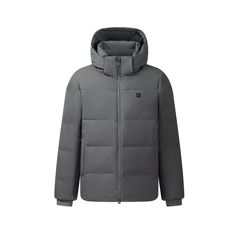 Men's FILA Down Jackets Men's Dazzle Gray Hooded (Non-detachable) Moderate Straight Fit