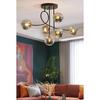 Eva Modern Design Closed Globe Fume Glass Six Chandelier