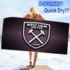 West Ham United Print Beach Towel, Large Soft Quick Dry Towel for Beach Camping Swimming
