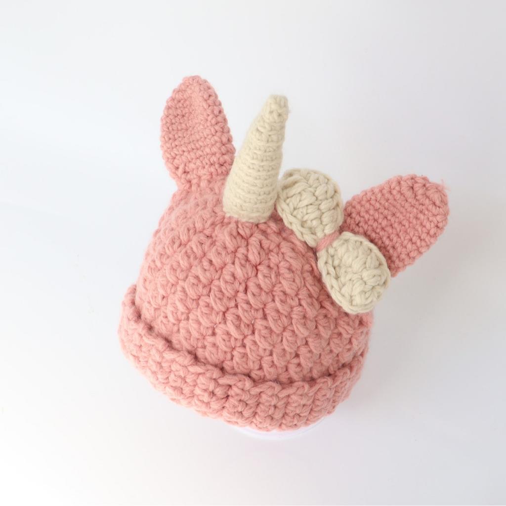 Winter new unicorn children's hat wool warm crochet animal hat European and American hot-selling baby single hat