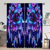 2pcs Five-colored Butterfly Printed Curtains, Study Room Kitchen Living Room Dorm Room Rod Pocket Window Drapes, Bedroom Accesso