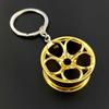 2Pcs Car Modification Wheel Keychain Pendant Wulian Wheel Hub Keyring Alloy Accessories Key Ring Metal Key Chains Creative Gift