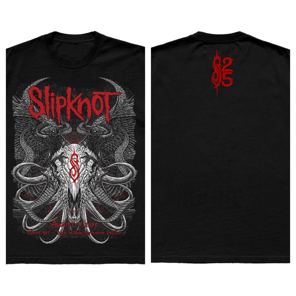 Slipknot 25-й Юбилейный Скелет Крысы Череп Двухсторонний Винтажный Футболка, Унисекс Nu-Metal Фан Уличная Одежда Футболка, 100% Хлопок Повседневная Футболка с Коротким Рукавом