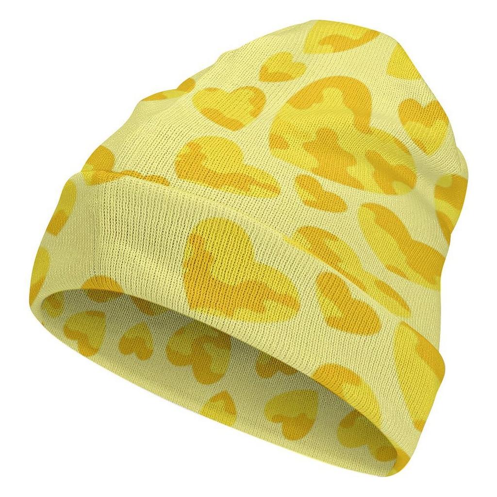 Factory Best Sale Custom Teal Heart Camo Print Cuffed Knit Beanie Men Women Winter Warm Outdoor Skull Cap for Wear