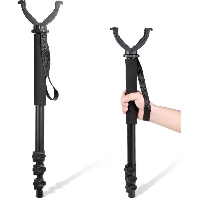 Monopod Shooting Stick and Gun Rest - Versatile Hunting Accessories with Adjustable Height Tactical Gun Portable Tripod Stand