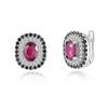 925 Sterling Silver Light Luxury Fashion Natural Filled Ruby Earrings for Women's & Lady Fine Jewelry Birthday Party Gift