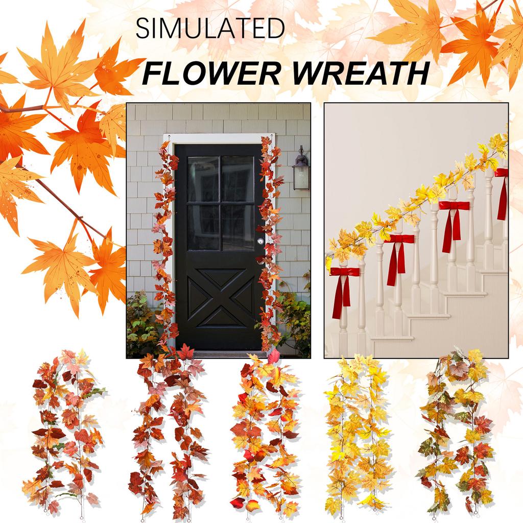 Осенняя кленовая гирлянда, искусственная осенняя листва, красочный декор для домашней свадебной вечеринки