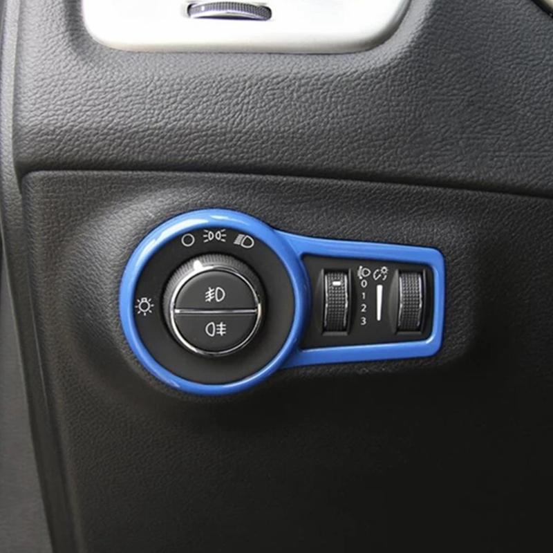 Car Front Head Lights Lamp Switch Button Cover Trim Fit For Jeep Compass Left-hand Drive 2017 - ABS Interior Accessories