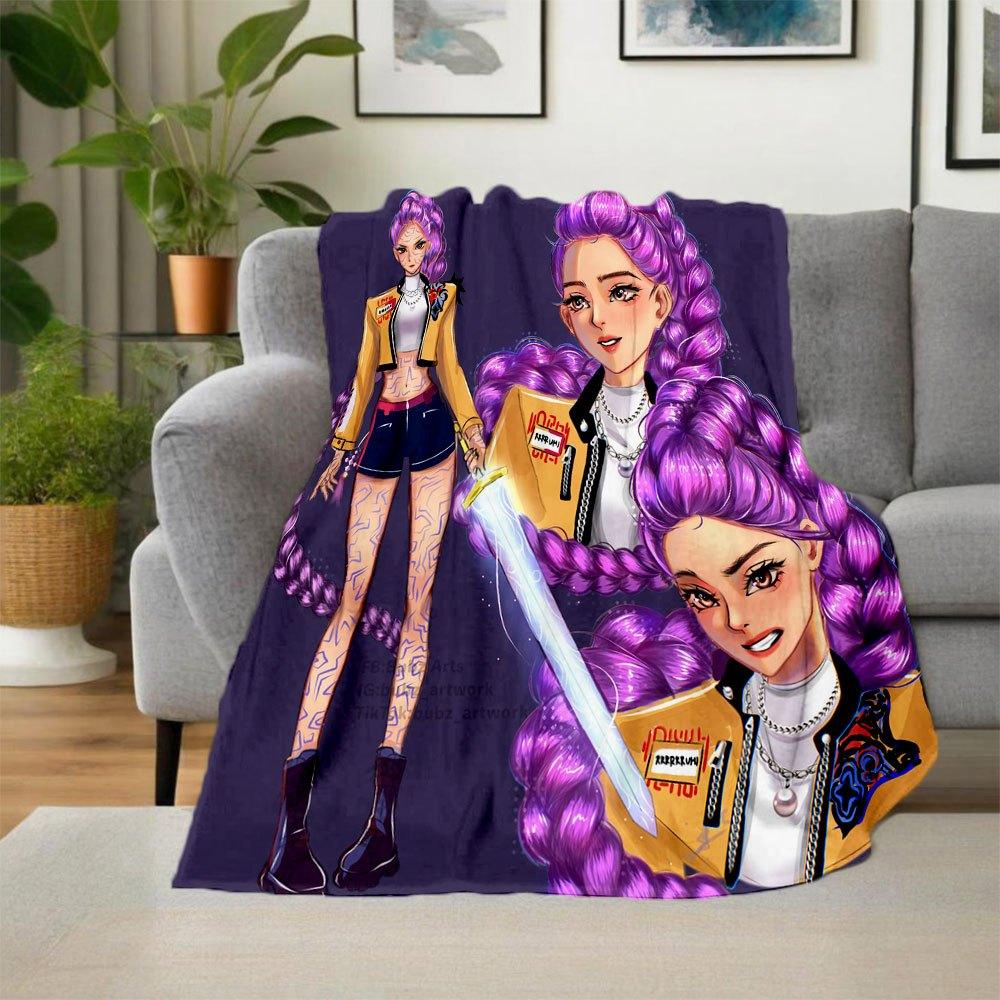 Purple Braid Hair Extension Set for WomenBlanket Lightweight Flannel Throw Blanket for Sofa, Bed, Travel, Camping, Livingroom, Office, Couch
