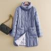 Winter new rubber down jacket women's light medium and long stand-up collar fashion hem split white duck down jacket