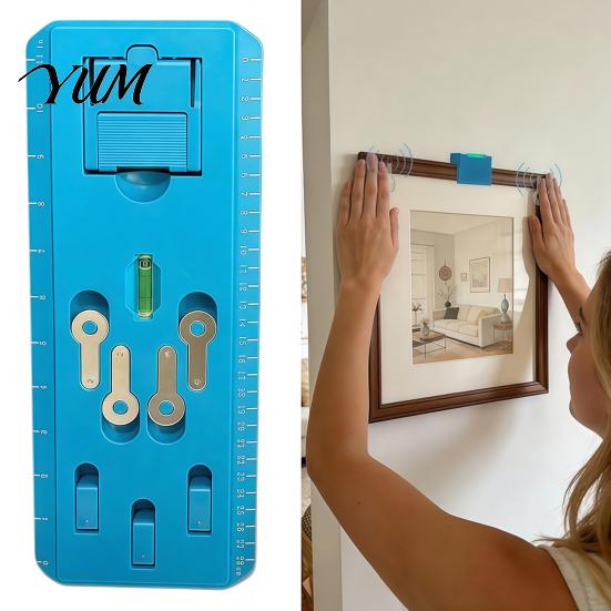 Picture Hanging Tool with Level for Easy Frame Positioning, Quick Precise Position Wall System Kit, Photo Painting Art Canvas Alignment