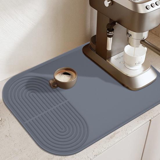 Силиконовый коврик для кофеварки Кухонный коврик для сушки столешницы Противоскользящий Прямоугольный Быстросохнущий Для посуды Чаши