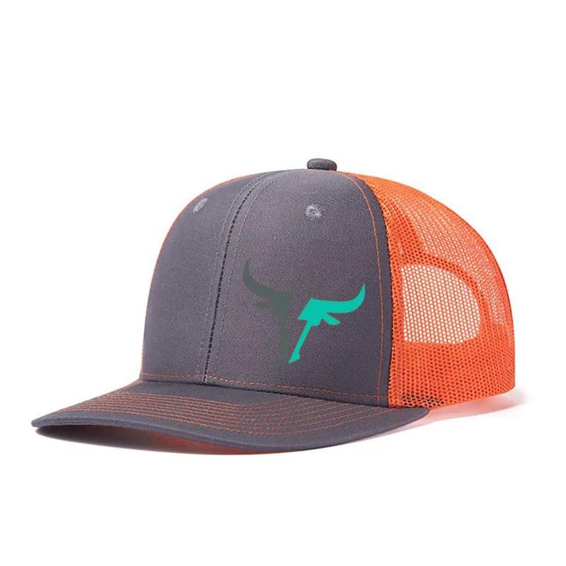 Unisex Printed Bull Mesh Baseball Cap Sun Protection Breathable Adjustable Hat Outdoor