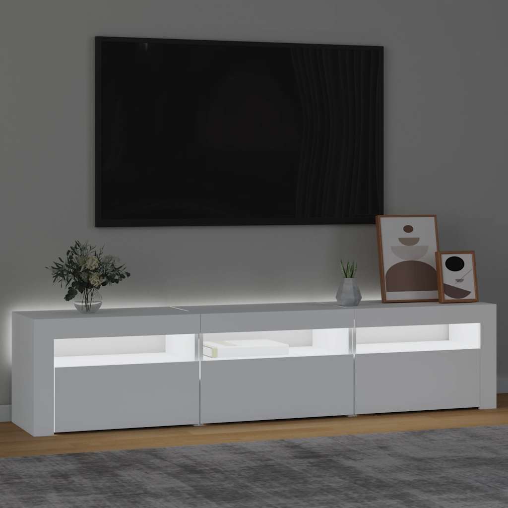 Vidaxl Szafka Pod Tv Z Oświetleniem Led, Biała, 180X35X40 Cm